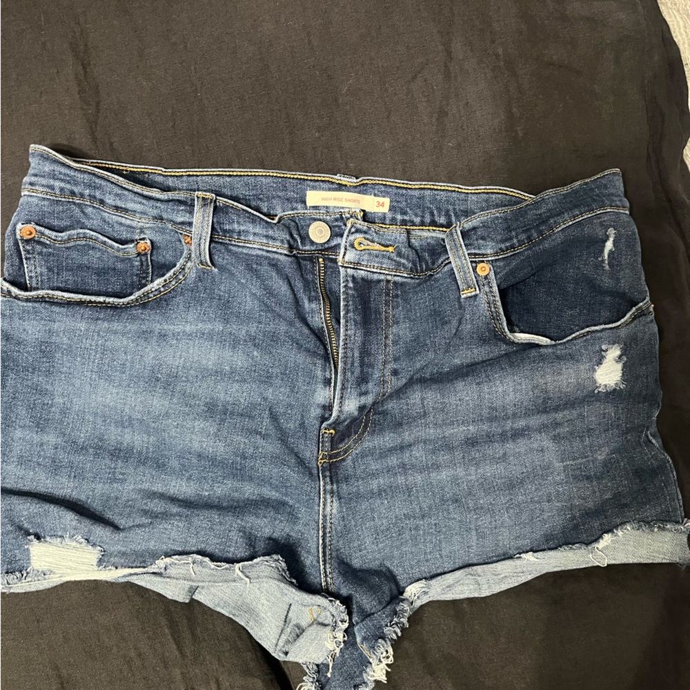 Levis high waisted denim shorts